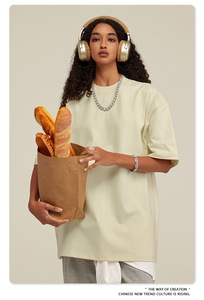 T-shirts de luxe 425 GSM OEM 100 % coton, unis, écologiques, respirants, coupe oversize, style streetwear, qualité supérieure, succès commercial - Product Image 3