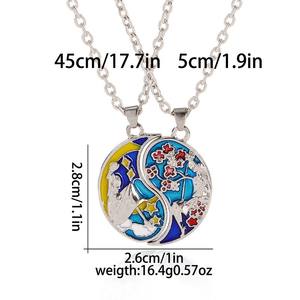 Ensemble de colliers Totem <span class=keywords><strong>Tai</strong></span> <span class=keywords><strong>Chi</strong></span> Bagua, meilleurs amis, soleil et lune assortis, meilleur ami, couple, collier pendentif TAIJI - Product Image 5