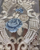 Fleurs broderie pure rideau en tissu