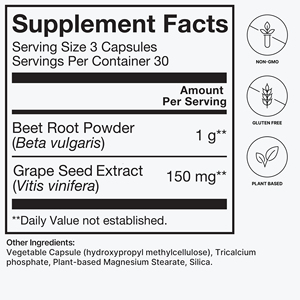 Fabricante de Suplementos Nutracéuticos de Raíz de Remolacha, Apoya la Salud del Sistema Digestivo e Inmunológico, 90 Cápsulas de Raíz de Remolacha - Product Image 4