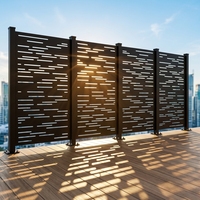 Panneau de clôture décoratif extérieur en aluminium, motif feuille de palmier, découpé au laser, écran d'intimité de jardin en métal, conception modulaire, revêtement poudré
