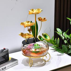 Pecera de Loto con Adorno de Agua Corriente, Decoración Redonda de Metal para Escritorio, Hogar u Oficina, Feng Shui, Atrae la Riqueza - Product Image 2