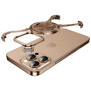 Logotipo Personalizable 360 °   Soporte Magnético de Metal y Aluminio con Almohadillas de Silicona para las Esquinas, Funda Anticaídas para Teléfono Celular iPhone 15 16 14 13ProMax - Product Image 2