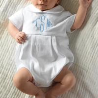Vêtements de Pâques pour bébé garçon nouveau-né, combinaison courte en coton monogrammée pour bébé garçon