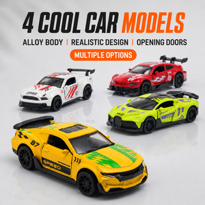 Voiture de course supercar en alliage métallique moulée sous pression à l'échelle 1:43, écologique, avec portes ouvrantes, à rétrofriction, <span class=keywords><strong>jouet</strong></span> pour enfants, idéal comme cadeau - Product Image 2