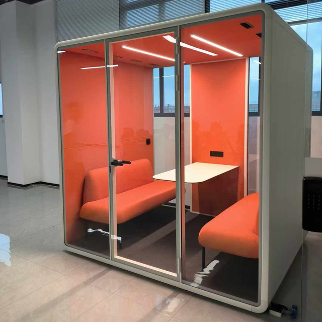 Premium Quiet Movable Modern Office Pod Acoustic Soundproof Booth Aluminum Alloy Frame for Outdoor Private Calls Discussions