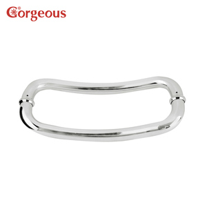 Modern paslanmaz çelik çekme cam kapi kolu duş kabini ahşap alüminyum pencere pencere SS için muhteşem çerçevesiz Oval - Product Image 4