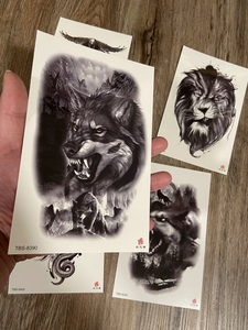 Tatouages temporaires animaux 2025 pour hommes adultes, tatouages religieux demi-bras pour femmes, autocollants de <span class=keywords><strong>tatouage</strong></span> factice temporaire pour la famille - Product Image 4