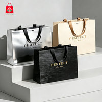 Sacs cadeaux de luxe personnalisés avec logo imprimé, sacs en papier cartonnés pour le shopping, emballage avec ruban pour vêtements et chaussures
