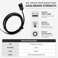 Sensor Fotoelektrik DASS DS-U8 U-slot Grosir DC24V Inframerah Output NPN/PNP Jarak Deteksi 5mm Tipe Slot Waktu Respons 1ms
