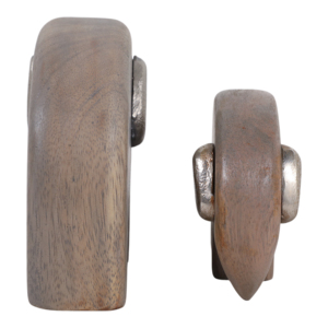 Figura de elefante de madera con orejas de metal para decoración de estanterías en el hogar u oficina - Product Image 3