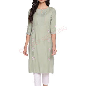 Vestido Salwar Kameez de Satén con Cuello Redondo, Estilo Étnico y Casual para Mujer, Primavera, Transpirable, Lavable, Antiarrugas, Corte Ajustado - Product Image 6