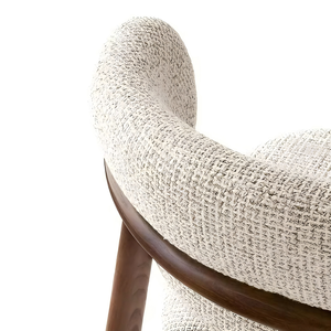 Chaise de <span class=keywords><strong>bar</strong></span> nordique Minoda, mobilier moderne, cadre en bois massif, repose-pieds haut, tabouret de <span class=keywords><strong>bar</strong></span> en tissu de lin avec dossier incurvé, chaise de <span class=keywords><strong>bar</strong></span> - Product Image 3