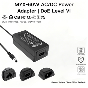 Adattatore AC/DC da Scrivania MYIXI Certificato CE/FCC 100-240V 60W 12V 5A USB-C per PC/Tablet - Product Image 1