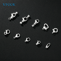 Fermoir Mousqueton VFOOK en Argent 925 avec Boucle Supérieure – Approvisionnement Direct Usine – Fermoirs en Argent pour Bracelets et Colliers – Fermeture Fiable