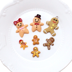 KI quyu Parche de Resina para Teléfono Móvil con Diseño Navideño, Accesorio DIY de Hombre de Jengibre de Dibujos Animados, Simulación G4 - Product Image 3