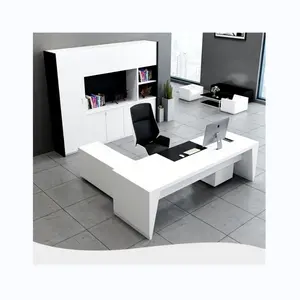 최신 디자인 사무실 가구 고급 책상 현대적인 책상 비즈니스 가구에 베이킹 페인트 관리자 책상