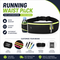 Ceinture de course à 3 poches avec porte-bouteille, légère et réglable, pour le jogging et le marathon