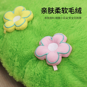 Alfombrillas para mascotas, colchoneta suave para dormir, nido ovalado de hierba verde, diseño de dibujos animados para gatos, perros, todas las estaciones, serie antideslizante para acampar - Product Image 3