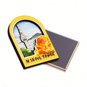 Elegant Wooden Magnetic Photo Frame Rustic Kitchen Decoration Gift Magnet - Product Image 1