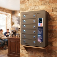 Armadietto di ricarica mobile JUN a 6 porte personalizzato con lettore di carte di credito opzionale e stazioni di ricarica per telefoni con pagamenti senza contanti