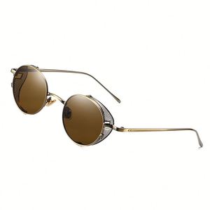 Nouveautés <span class=keywords><strong>2020</strong></span> mode Vintage hommes femmes Steampunk lunettes de soleil Logo personnalisé lunettes de soleil rondes en métal - Product Image 1