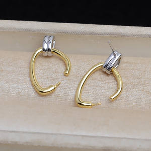 Boucles d'oreilles en argent S925 pour femme, accessoires de bijoux en perles DIY, grandes boucles d'oreilles en forme de seau d'eau, semi-finies, JG5309, pour fête ou cadeau - Product Image 5