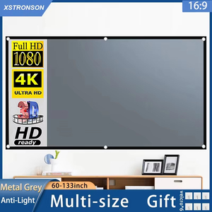Écran de projection 72-133 ''pour <span class=keywords><strong>projecteur</strong></span> YG300 Hy300 Revêtement optique gris anti-lumière Écran en <span class=keywords><strong>toile</strong></span> réfléchissant portable pour extérieur - Product Image 2