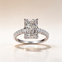 Bague de fiançailles en or 14 carats avec diamant de laboratoire certifié IGI VVS, taille Radiant, style vintage, idéale pour cadeau et soirée