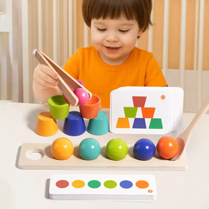 Jouet éducatif en bois pour enfants : Gobelets de tri des couleurs, stimulation des sens, coordination œil-main et pensée logique. - Product Image 2