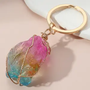 2024 nouveau porte-clés en pierre naturelle en cristal de bijoux