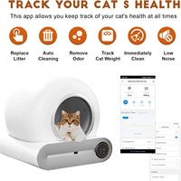 Bac à litière automatique pour chat à grande capacité de 65 L, autonettoyant, avec Wi-Fi, robot intelligent avec contrôle à distance par application 24h/24, élimination des odeurs
