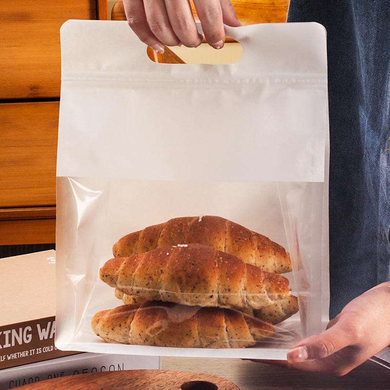 White Bread Bag with Handle