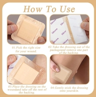Pansement en mousse de gel de silicone auto-adhésif de 10cm x 10cm adapté aux plaies fluides fortement exsudées Pansement en mousse de silicone