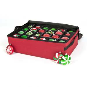 Caja de Almacenamiento para Adornos Navideños con 64 Compartimentos Ajustables y Cierre de Cremallera - Product Image 3