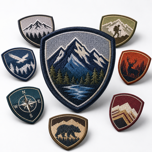 Parche Bordado Personalizado en Forma <span class=keywords><strong>de</strong></span> Escudo, Etiqueta con Logotipo para Uniforme, Gorra, Bolsa, Alta Densidad, Proveedor <span class=keywords><strong>de</strong></span> Fábrica, Venta al Por Mayor - Product Image 1