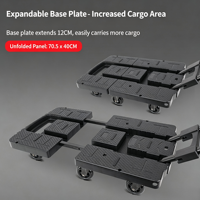 Chariot pliant de camping avec boîte de rangement pliable et roues pivotantes silencieuses