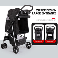 Poussette à 4 roues pour animaux de compagnie Vente à chaud Chariot séparé pour animaux de compagnie Facile à plier Grand landau transfrontalier pour chien