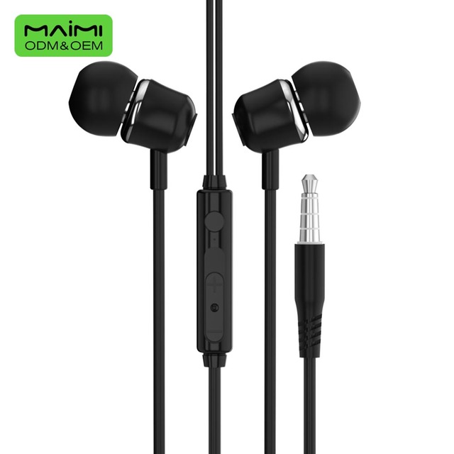 Metal Wired Earphones HiFi Stereo 3.5mm Jack Headphones with Mic Volume Control 14mm Driver In-ear Earbuds for Smartphones