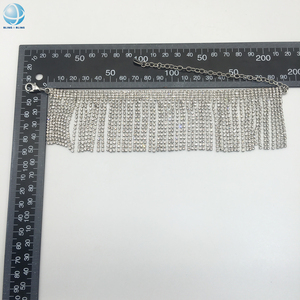 أزياء حجر الراين التشذيب سلسلة قلادة للنساء حزام الأحذية ديي سلاسل شرابة الماس - Product Image 4