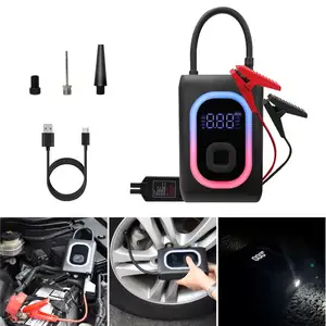 China Factory Digital Display 12000Mah Battery Booster 16V 1000A Jump Starter Portable Electric Air Pump Tire Inflator For Car