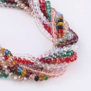 Manik-manik Kristal <span class=keywords><strong>2</strong></span>/<span class=keywords><strong>3</strong></span>/4/6/8mm, Manik-manik Kaca Facet Rondelle, Manik-manik Lepas untuk Pembuatan Perhiasan DIY Anting Gelang Kalung - Product Image 2