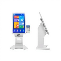 Kiosque en libre-service de style bureau, écran tactile pour la commande et le paiement, 15,6 à 23,6 pouces avec imprimante, scanner, lecteur, support POS