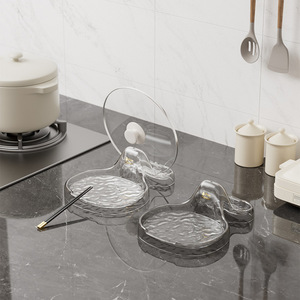 Pot Lid Rack With Spoon Rest And Chopstick Holder Plastic Kitchen Countertop Organizer For Pot Cover Storage - Product Image 2
