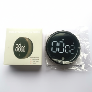 Minuteur numérique de cuisine rond à LED, commande tactile, magnétique, compte à rebours de 60 minutes pour la cuisson et l'utilisation en cuisine - Product Image 1