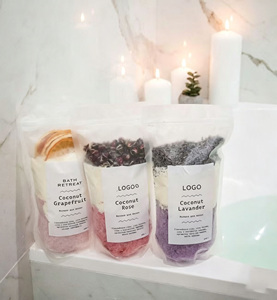 Sel de bain exfoliant pour le corps, sel de cristal de l'Himalaya, nettoyage en profondeur, sel de la mer Morte, impression de logo personnalisée en gros - Product Image 4