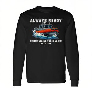 Camiseta de manga larga de la Guardia Costera de los Estados Unidos con diseño de barco Always Ready - Product Image 2