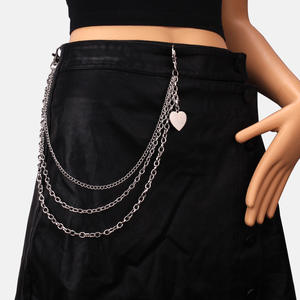 Cadena para Pantalones con Colgante de Corazón, Cadena de Cintura Multicapa de Aleación de Zinc para Mujer, Uso Diario, Estilo Hip Hop, Joyería Corporal - Product Image 1