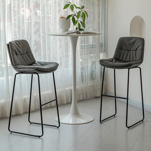 <strong>Bar</strong> Table and Chair Stool Set Home Kitchen High Indoor Set Restaurant Furniture Industrial Wood Antique Metal Modern Steel - Product Image 5