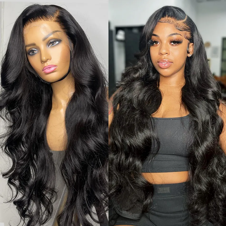 100% Raw Human Hair Lace Front Wig Wholesale Cuticle Aligned Natural Body Wave Human Hair Lace Frontal Wig For Black Women
